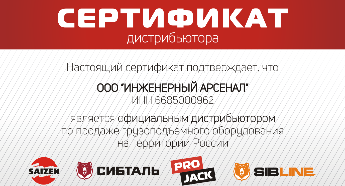 Свидетельство официального представителя SAIZEN