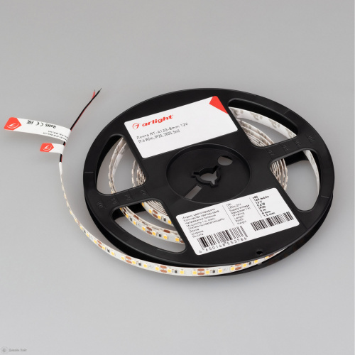 Светодиодная лента RT-A120-8mm 24V Warm2700 (9.6 W/m, IP20, 2835, 5m) AAA Arlight